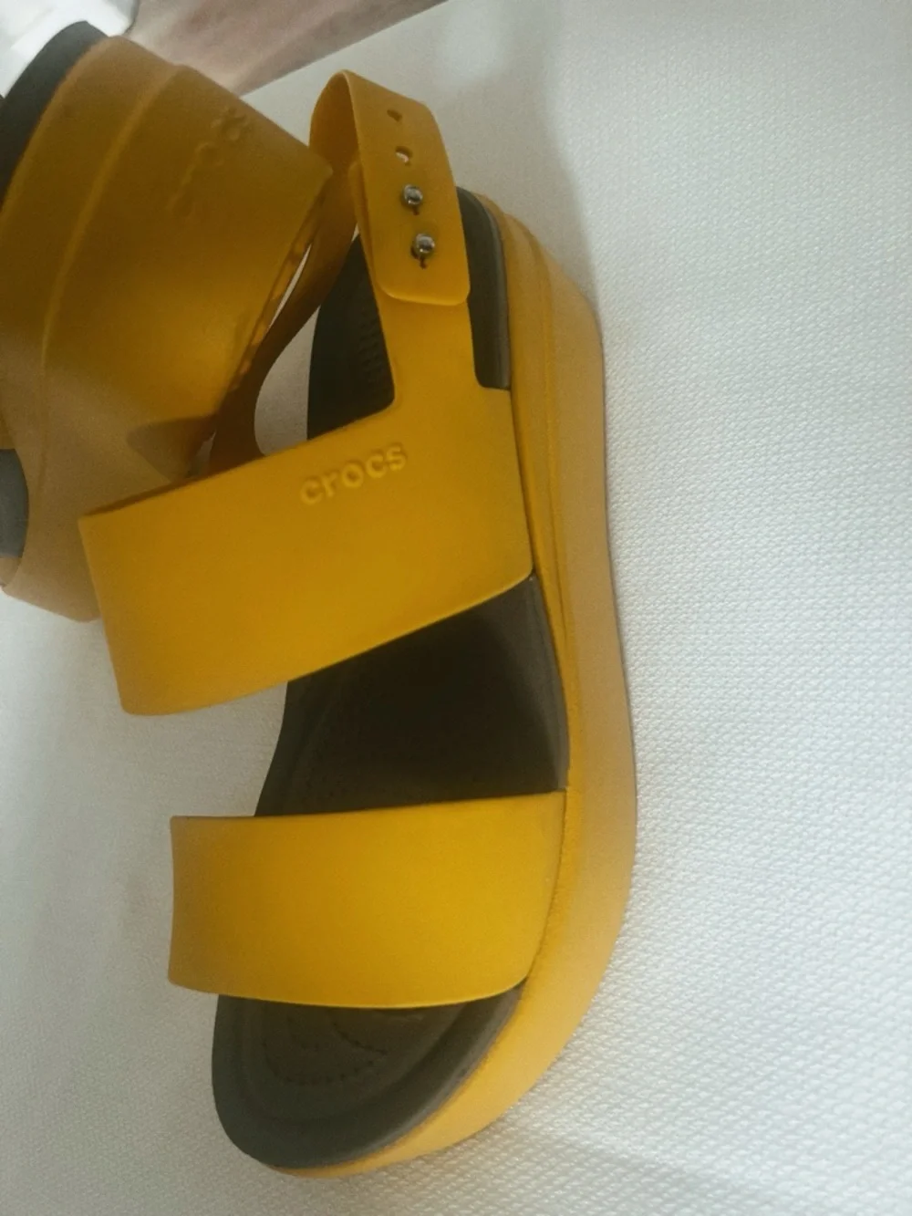 CROCS Yellow Platform Slingback Sandals - Picture 10 of 11